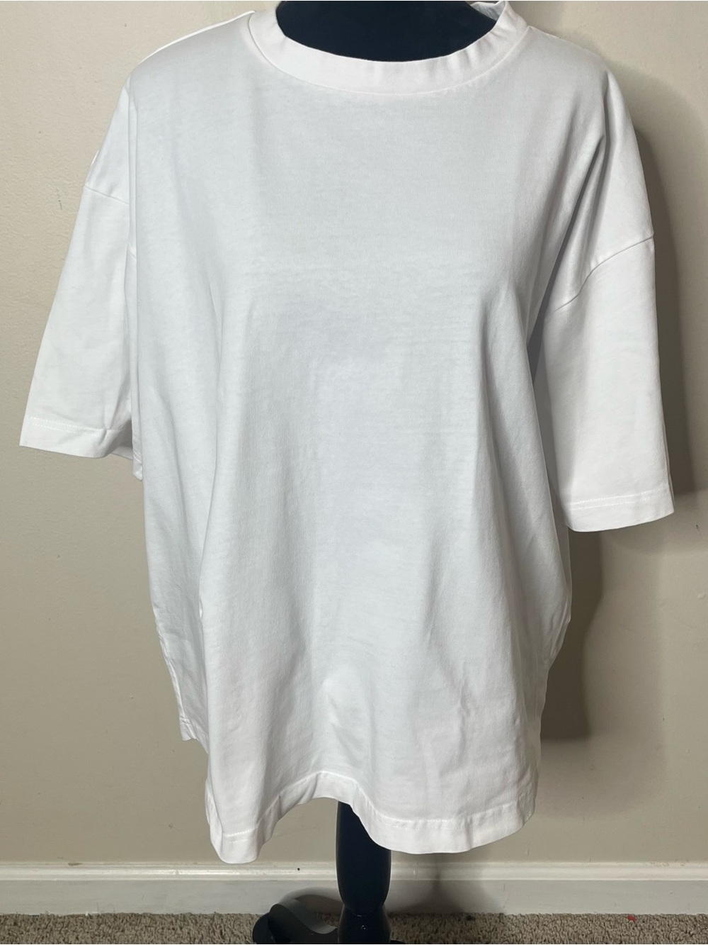 Cotton On White Short Sleeve Crewneck Scoop Neck Relaxed Fit Cotton Tee Sz CL